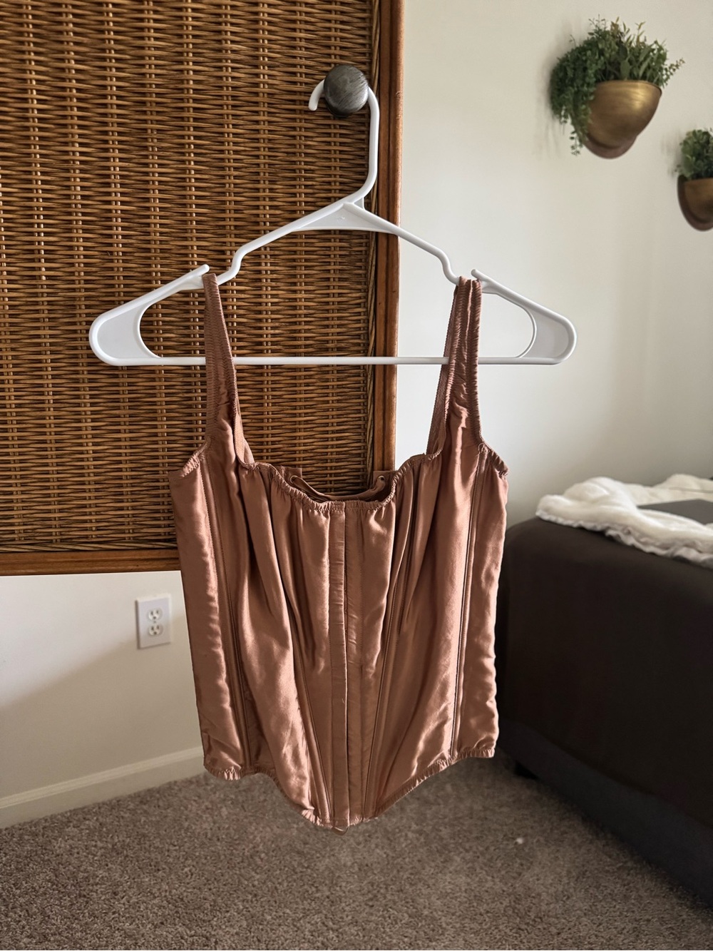 Victoria's Secret Brown Satin Corset Tank